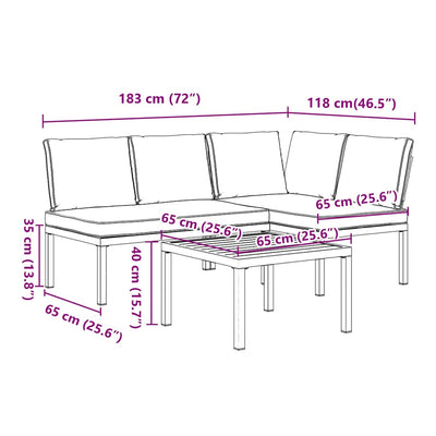 3 Piece Garden Sofa Set with Cushions Black Aluminium Payday Deals