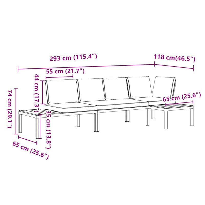 3 Piece Garden Sofa Set with Cushions Black Aluminium Payday Deals