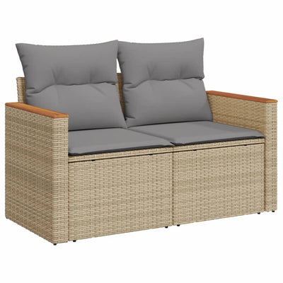 3 Piece Garden Sofa Set with Cushions Mix Beige Poly Rattan Payday Deals