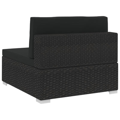 3 Piece Garden Sofa Set with Cushions Poly Rattan Black Payday Deals