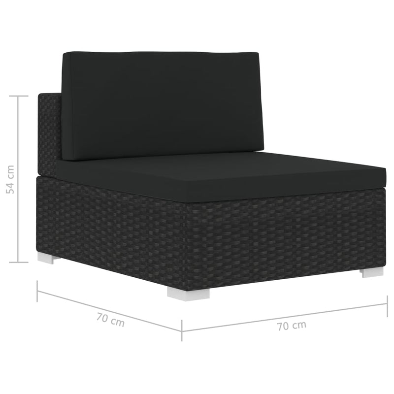 3 Piece Garden Sofa Set with Cushions Poly Rattan Black Payday Deals