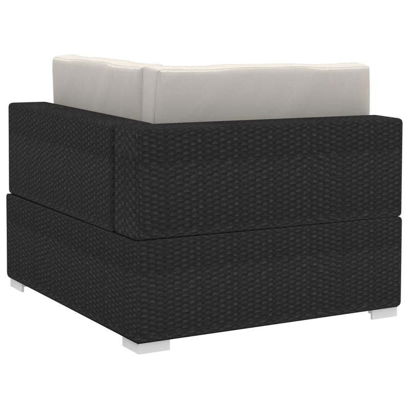 3 Piece Garden Sofa Set with Cushions Poly Rattan Black Payday Deals