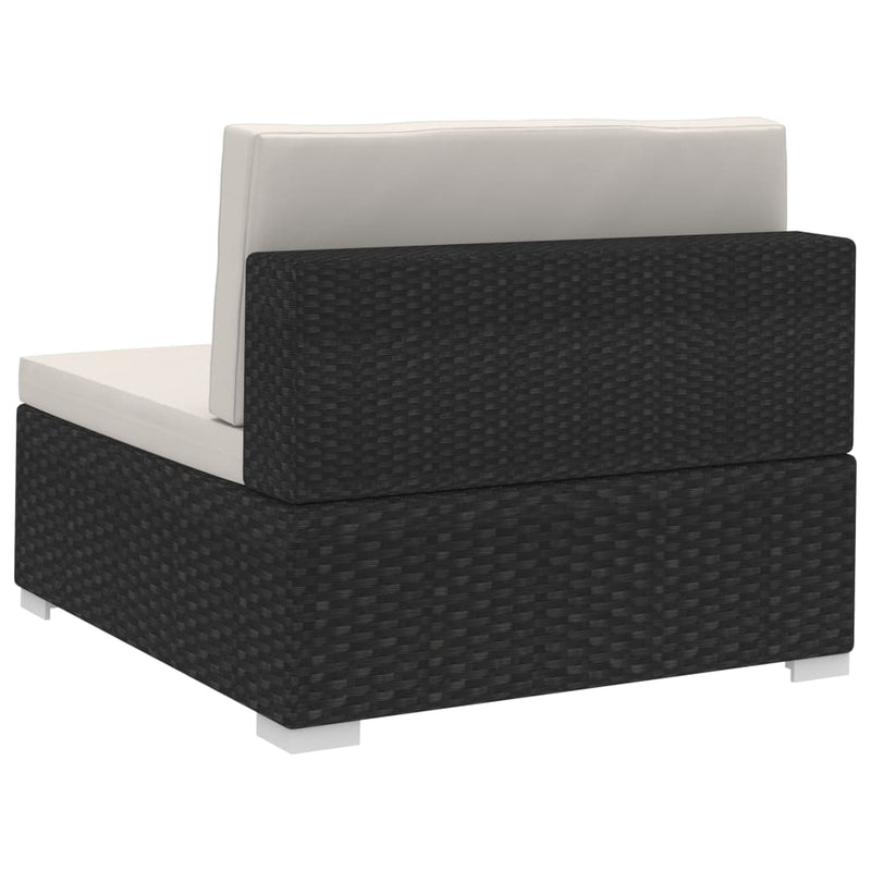 3 Piece Garden Sofa Set with Cushions Poly Rattan Black Payday Deals