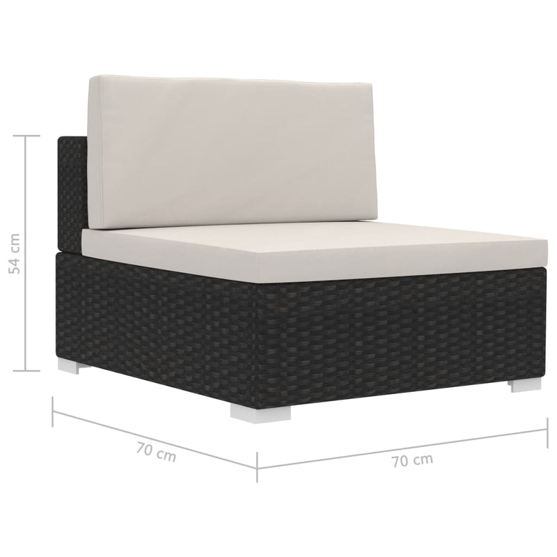 3 Piece Garden Sofa Set with Cushions Poly Rattan Black Payday Deals