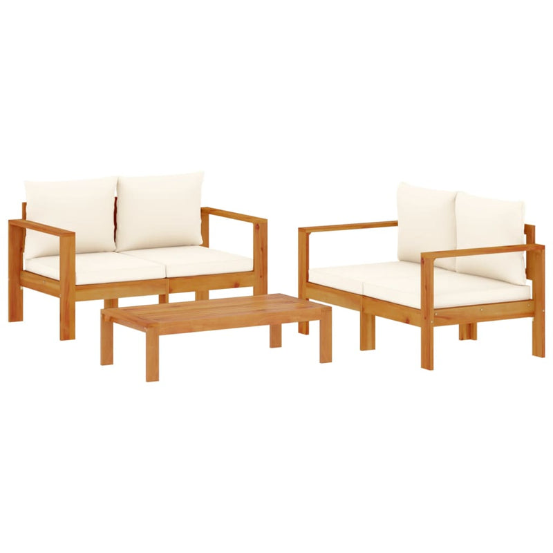 3 Piece Garden Sofa Set with Cushions Solid Wood Acacia Payday Deals