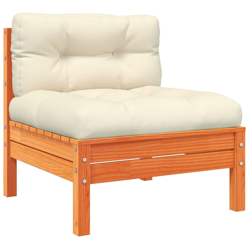3 Piece Garden Sofa Set with Cushions Wax Brown Solid Wood Pine Payday Deals