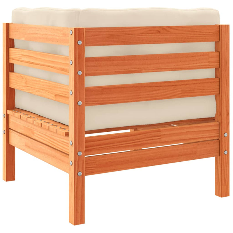 3 Piece Garden Sofa Set with Cushions Wax Brown Solid Wood Pine Payday Deals