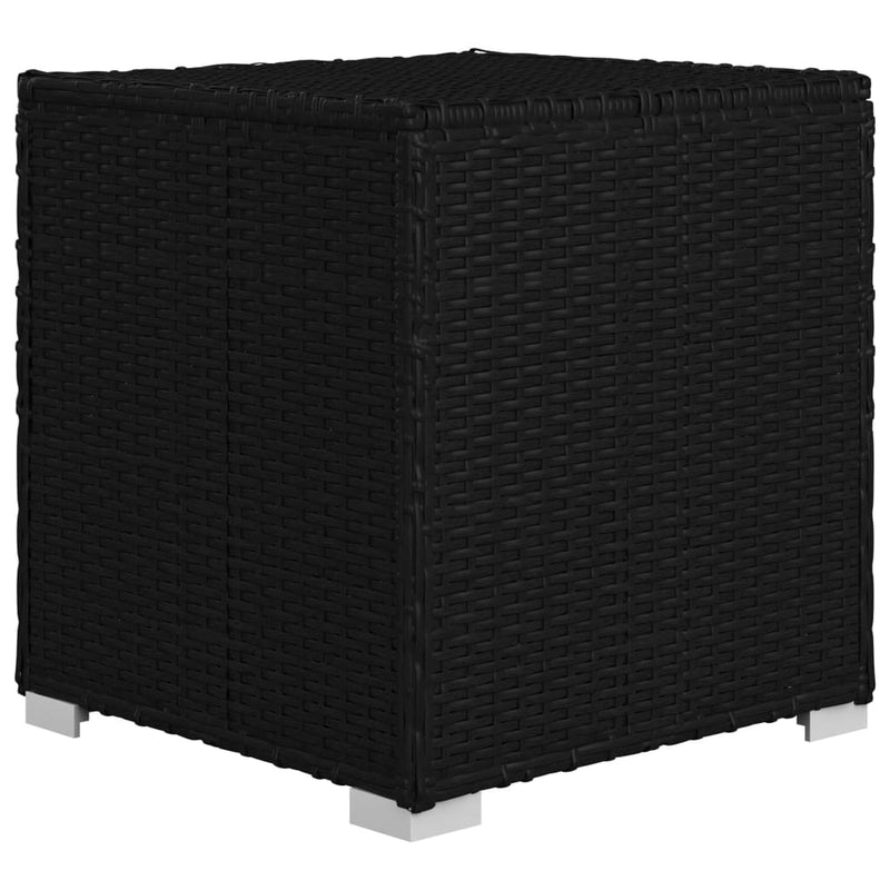 3 Piece Garden Sun Loungers with Tea Table Poly Rattan Black Payday Deals