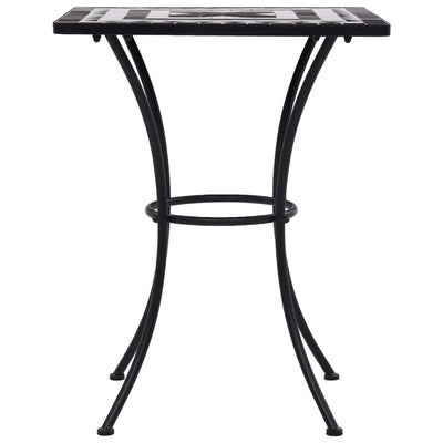 3 Piece Mosaic Bistro Set Ceramic Tile Black and White Payday Deals