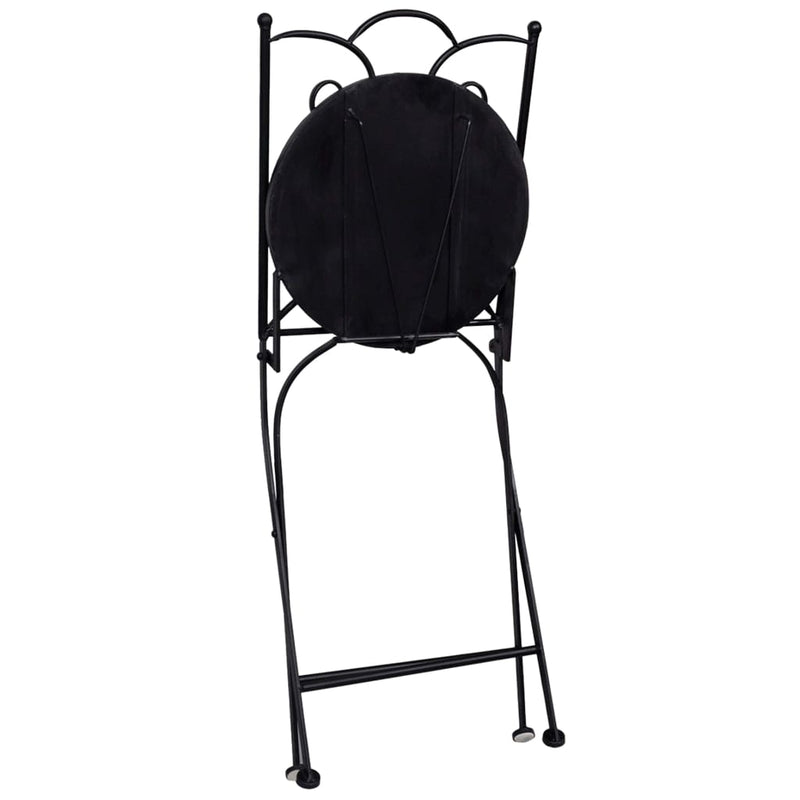 3 Piece Mosaic Bistro Set Ceramic Tile Black and White Payday Deals