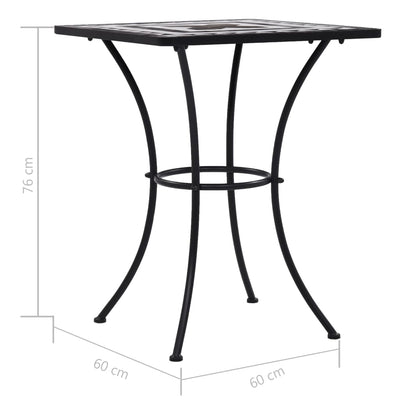 3 Piece Mosaic Bistro Set Ceramic Tile Black and White Payday Deals