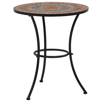 3 Piece Mosaic Bistro Set Ceramic Tile Orange/Grey Payday Deals