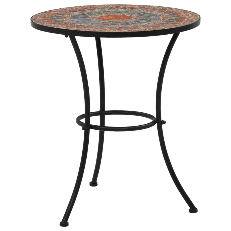 3 Piece Mosaic Bistro Set Ceramic Tile Orange/Grey Payday Deals