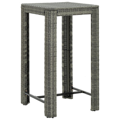 3 Piece Outdoor Bar Set with Armrest Poly Rattan Grey Payday Deals