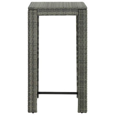 3 Piece Outdoor Bar Set with Armrest Poly Rattan Grey Payday Deals