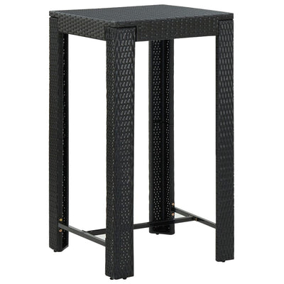 3 Piece Outdoor Bar Set with Cushions Poly Rattan Black Payday Deals