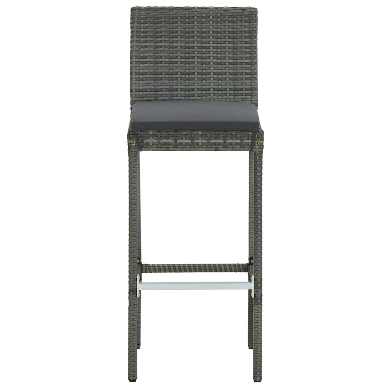 3 Piece Outdoor Bar Set with Cushions Poly Rattan Grey Payday Deals