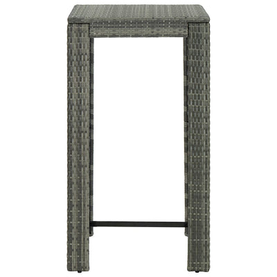 3 Piece Outdoor Bar Set with Cushions Poly Rattan Grey Payday Deals