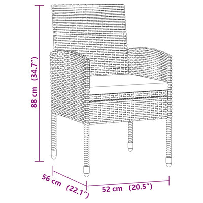 3 Piece Outdoor Dining Set Poly Rattan Black Payday Deals