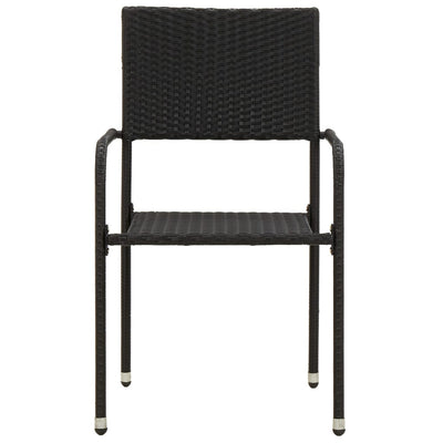 3 Piece Outdoor Dining Set Poly Rattan Black Payday Deals