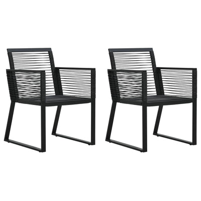 3 Piece Outdoor Dining Set PVC Rattan Black Payday Deals