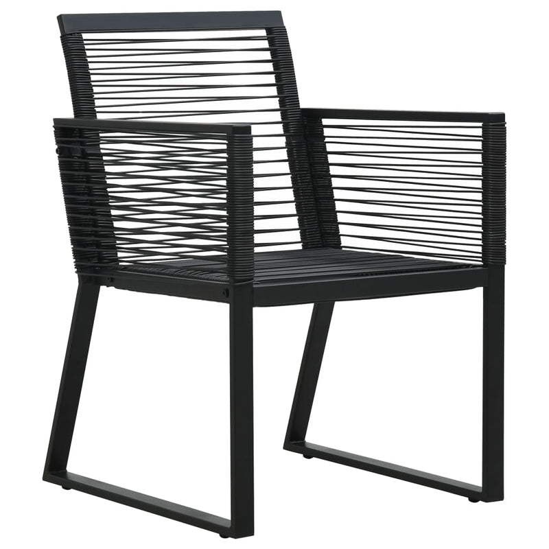 3 Piece Outdoor Dining Set PVC Rattan Black Payday Deals