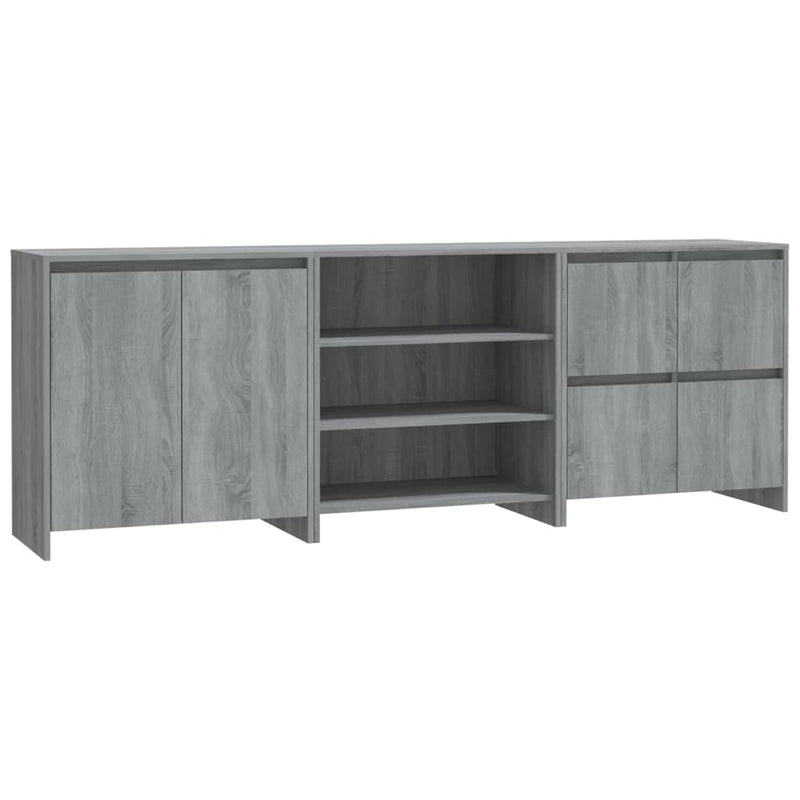 3 Piece Sideboard Grey Sonoma Engineered Wood Payday Deals
