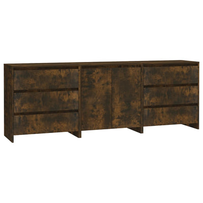 3 Piece Sideboard Smoked Oak Engineered Wood Payday Deals