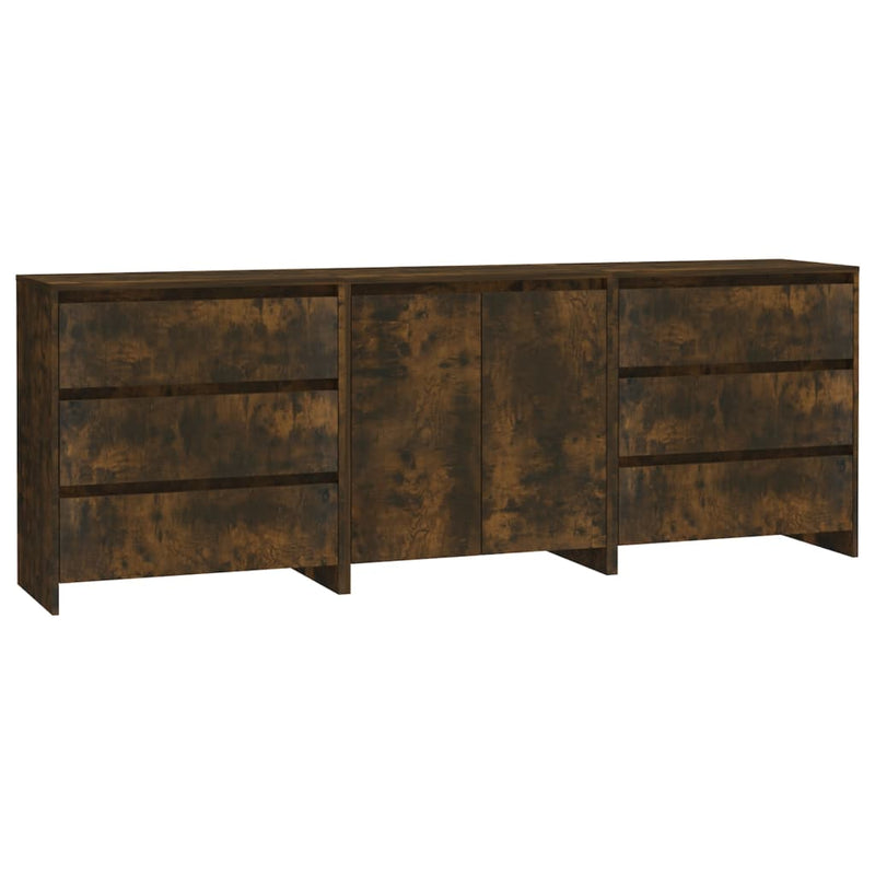 3 Piece Sideboard Smoked Oak Engineered Wood Payday Deals