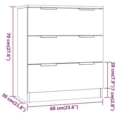 3 Piece Sideboards Smoked Oak Engineered Wood Payday Deals