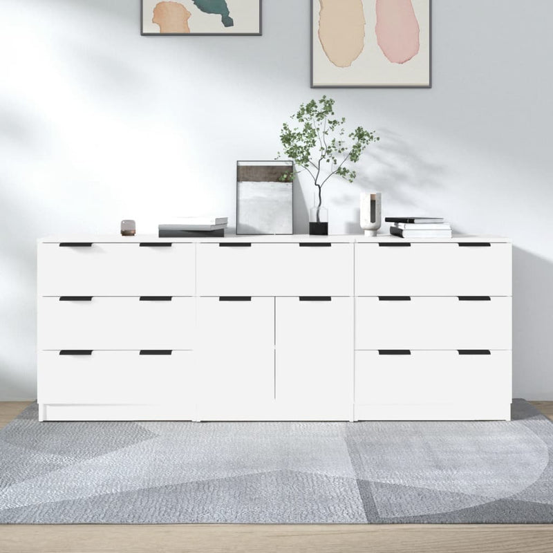 3 Piece Sideboards White Engineered Wood Payday Deals