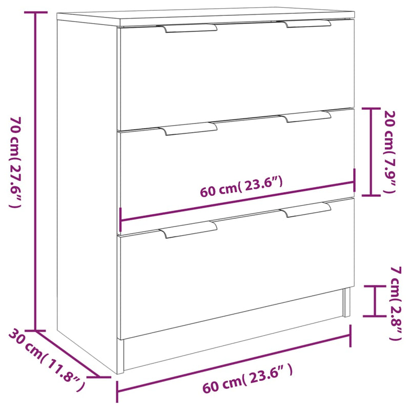 3 Piece Sideboards White Engineered Wood Payday Deals