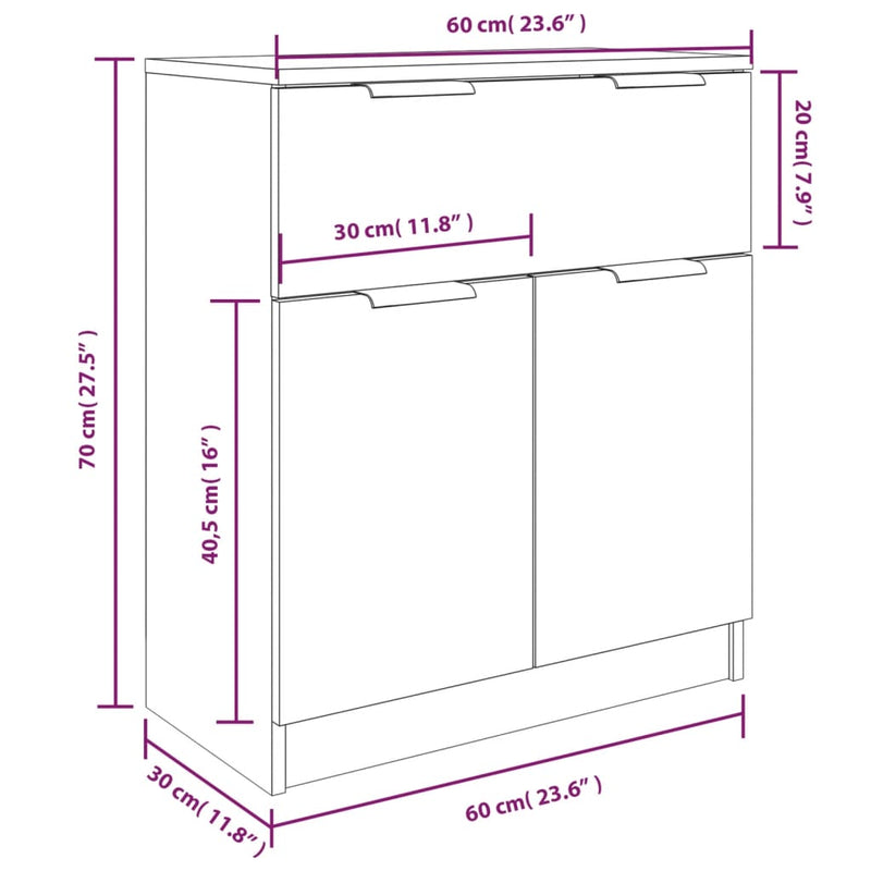 3 Piece Sideboards White Engineered Wood Payday Deals