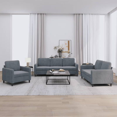 3 Piece Sofa Set Dark Grey Velvet Payday Deals