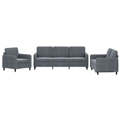 3 Piece Sofa Set Dark Grey Velvet Payday Deals