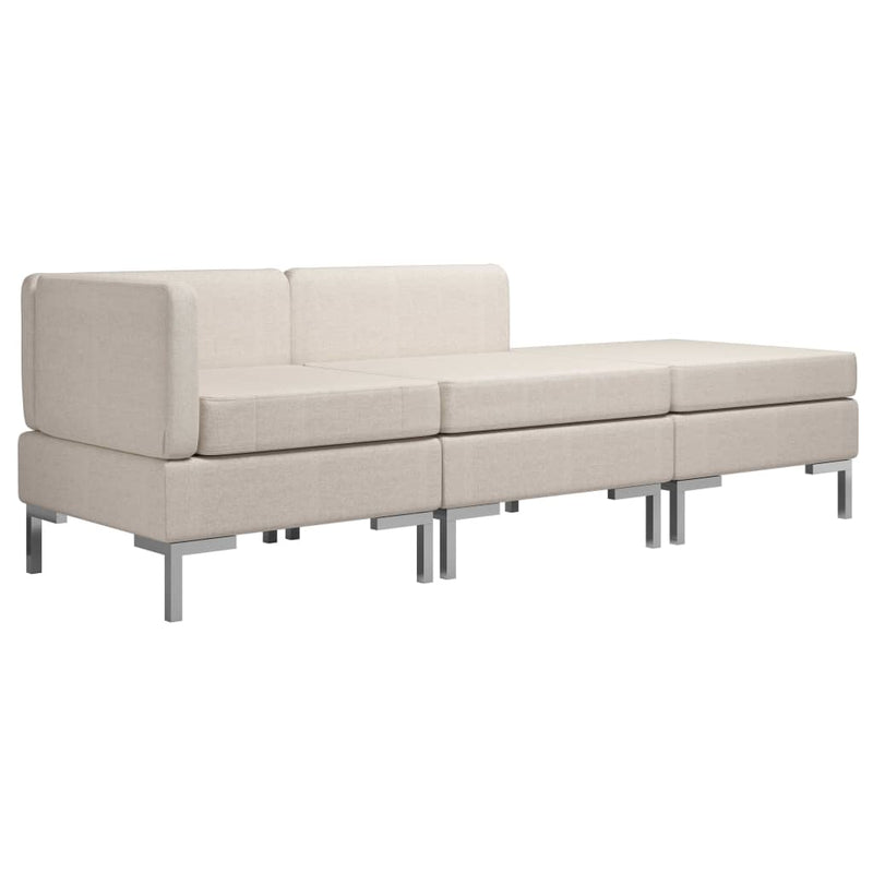 3 Piece Sofa Set Fabric Cream Payday Deals
