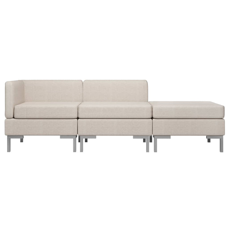 3 Piece Sofa Set Fabric Cream Payday Deals
