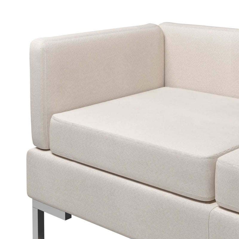 3 Piece Sofa Set Fabric Cream Payday Deals