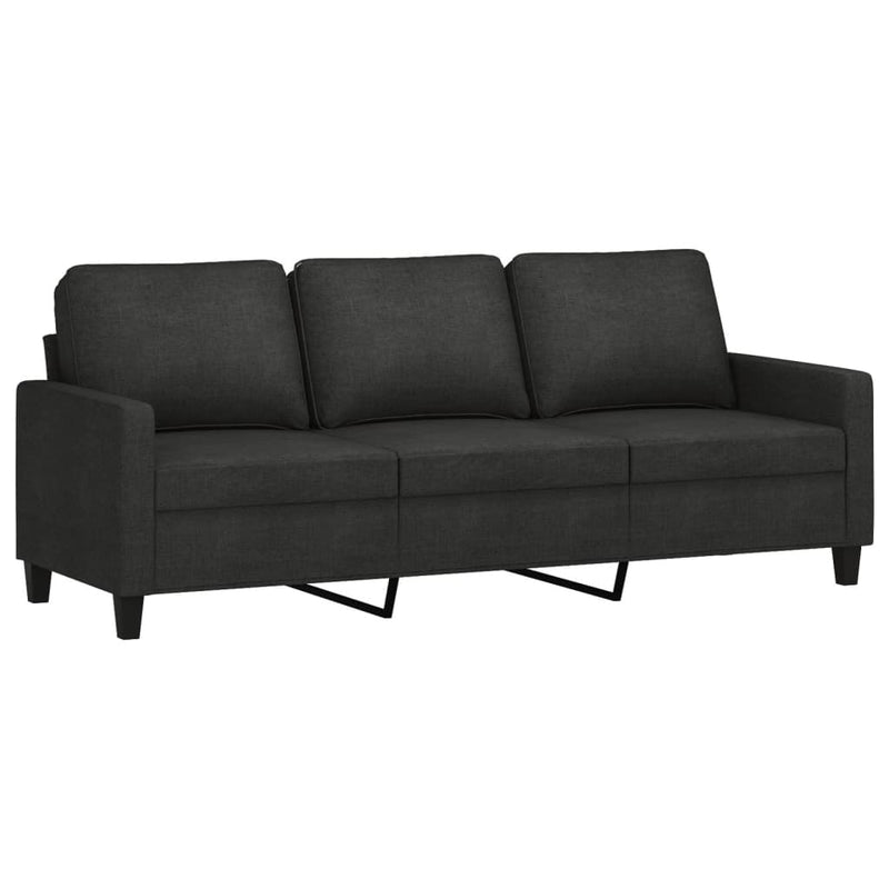 3 Piece Sofa Set with Cushions Black Fabric Payday Deals