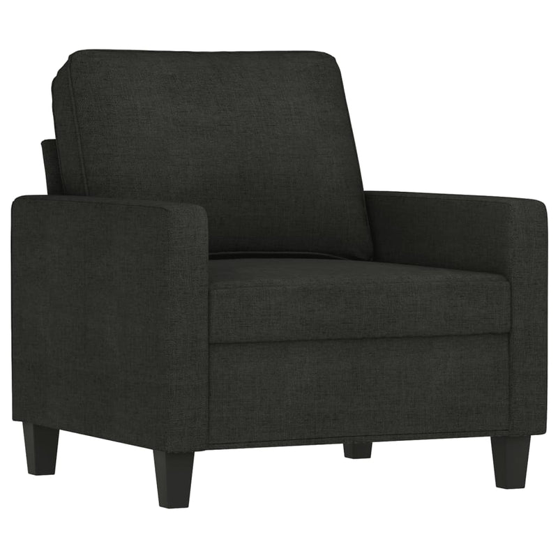 3 Piece Sofa Set with Cushions Black Fabric Payday Deals