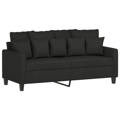 3 Piece Sofa Set with Cushions Black Fabric Payday Deals