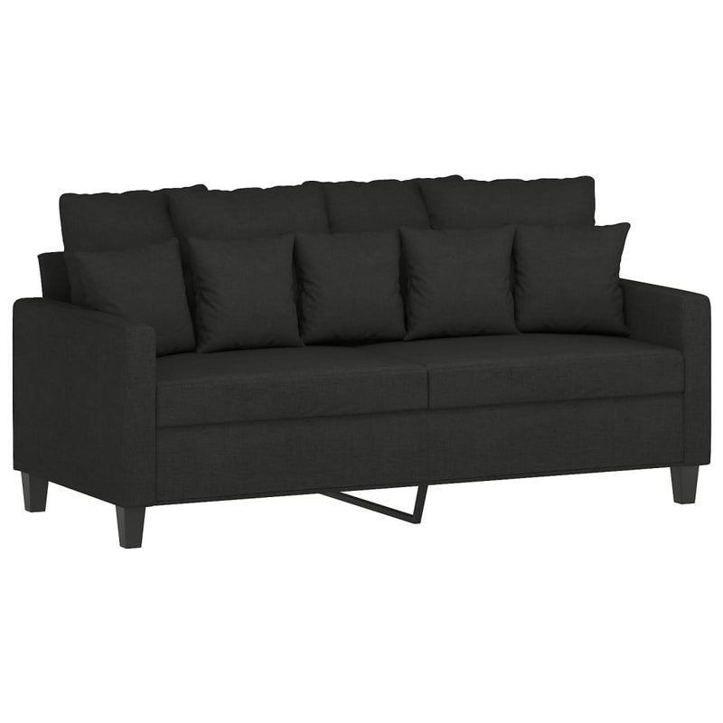 3 Piece Sofa Set with Cushions Black Fabric Payday Deals