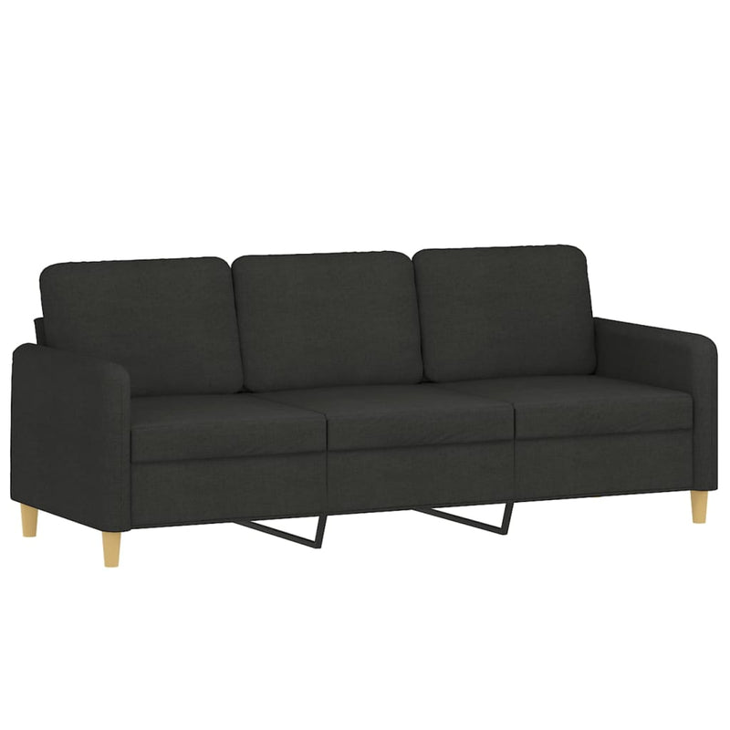 3 Piece Sofa Set with Cushions Black Fabric Payday Deals