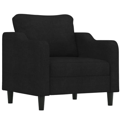 3 Piece Sofa Set with Cushions Black Fabric Payday Deals