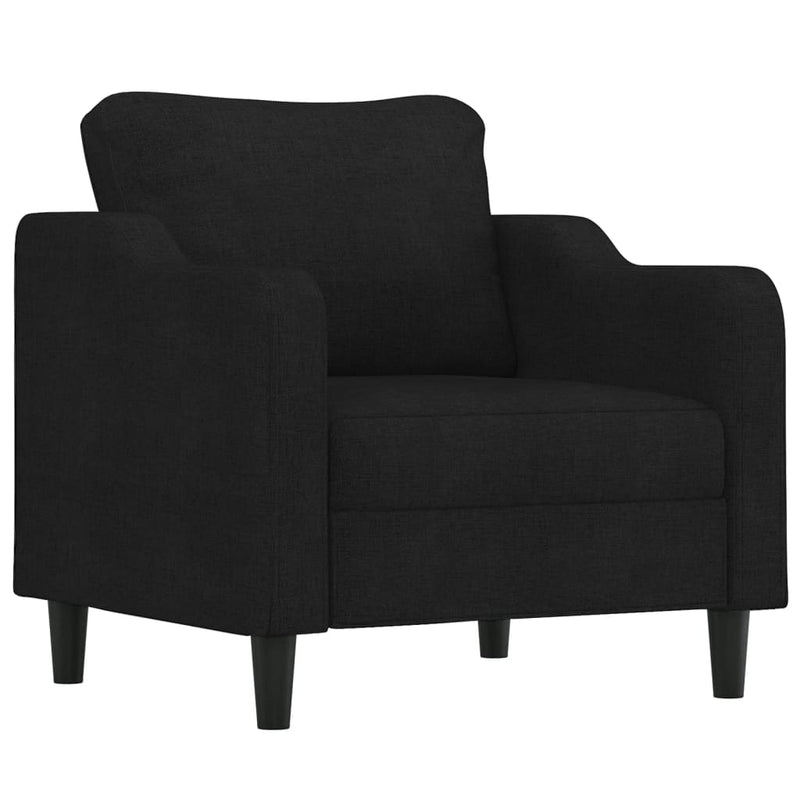 3 Piece Sofa Set with Cushions Black Fabric Payday Deals