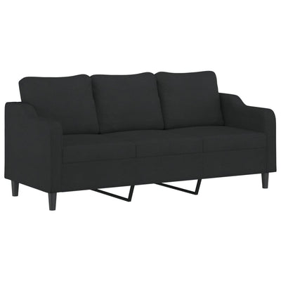 3 Piece Sofa Set with Cushions Black Fabric Payday Deals
