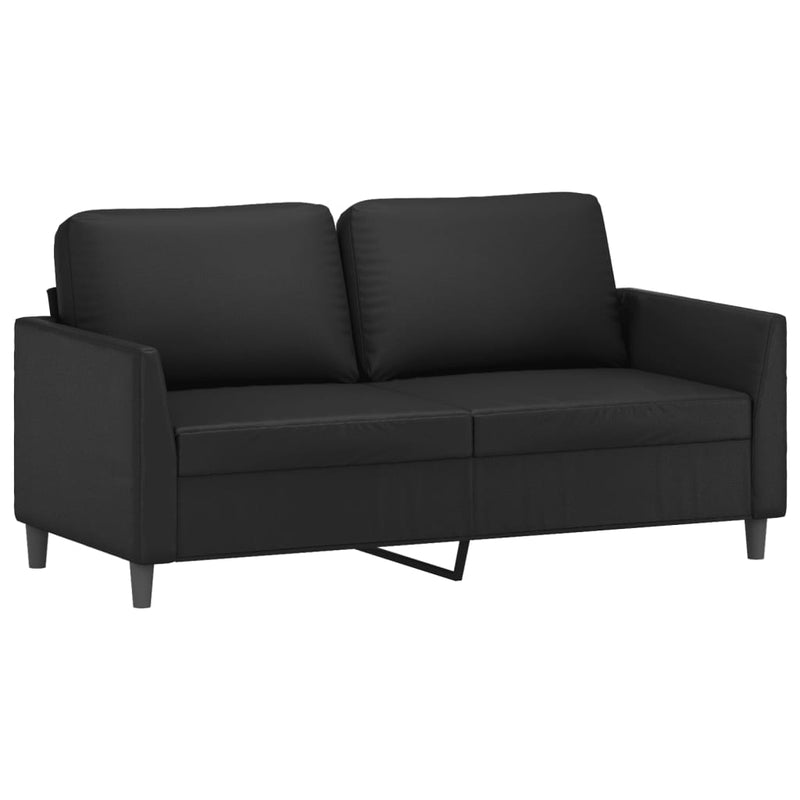 3 Piece Sofa Set with Cushions Black Faux Leather Payday Deals
