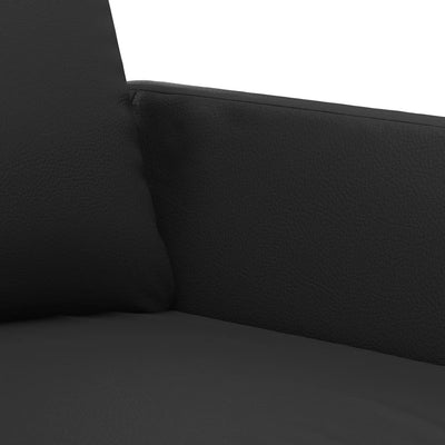 3 Piece Sofa Set with Cushions Black Faux Leather Payday Deals