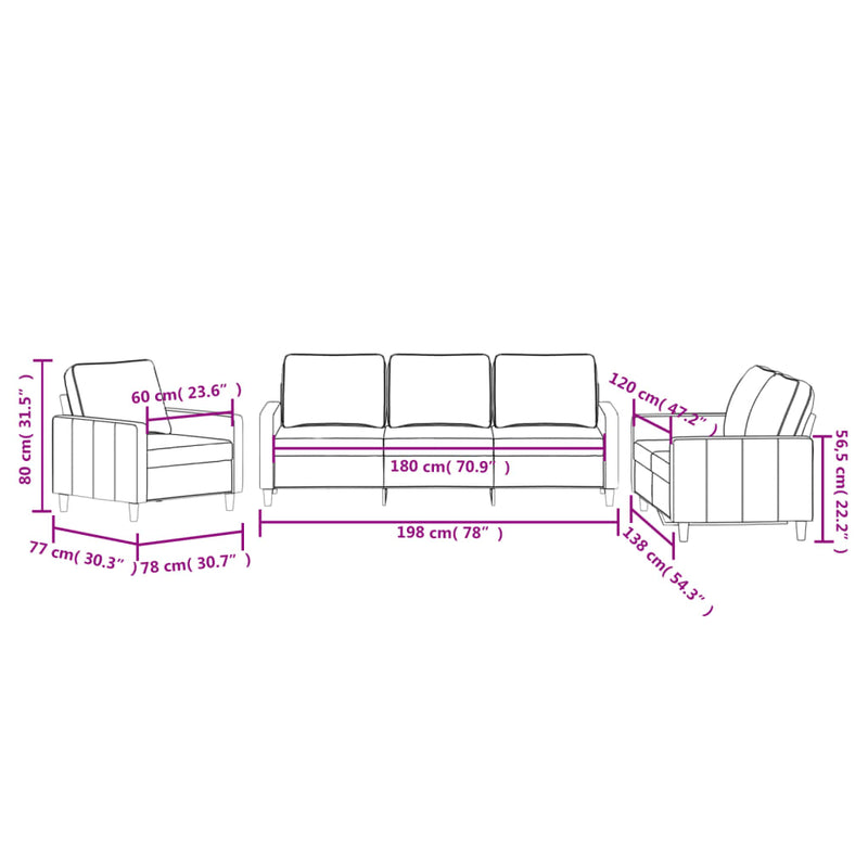 3 Piece Sofa Set with Cushions Black Velvet Payday Deals