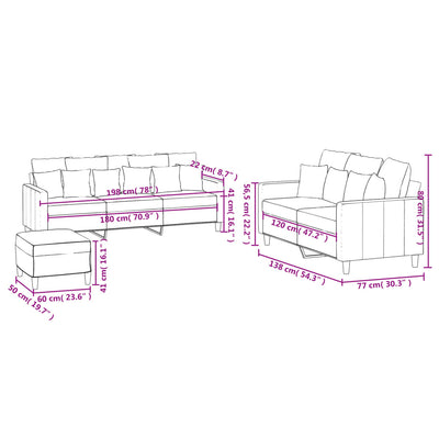 3 Piece Sofa Set with Cushions Black Velvet Payday Deals